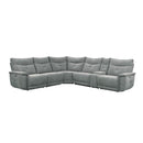 9509DG6LRRRPWH - (6)6-Piece Modular Power Reclining Sectional with Power Headrests and USB Ports