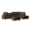 9507CHC3OT - (3)3-Piece Reversible Sectional with Drop-Down Cup Holders and Storage Ottoman