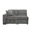 Logansport Left Side 2-Seater with Pull-out Ottoman and 1 Pillow in Gray 9401GRY-2L