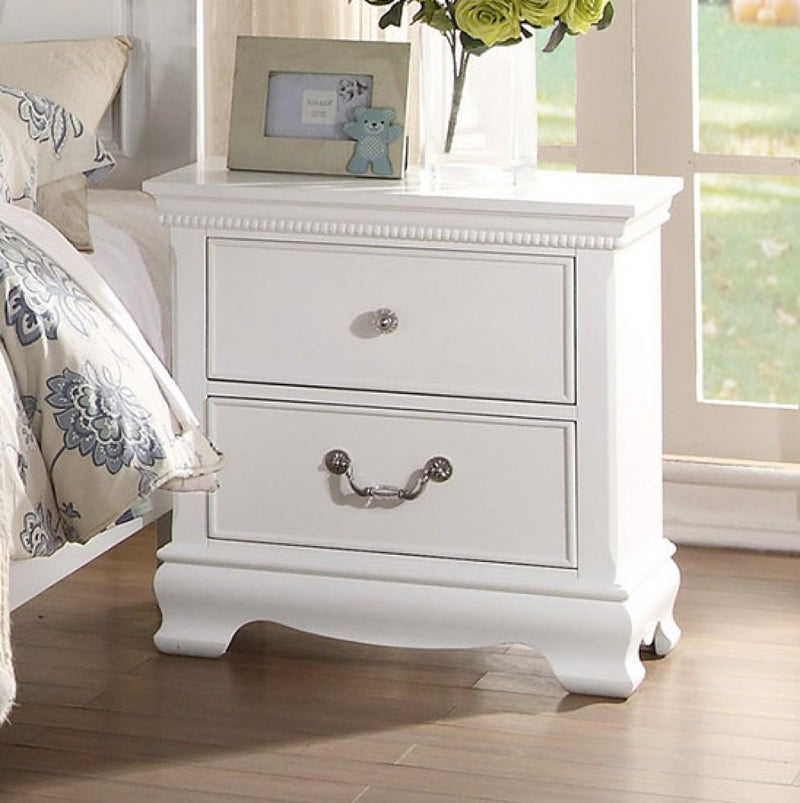 Lucida 2 Drawer Nightstand in White 2039W-4