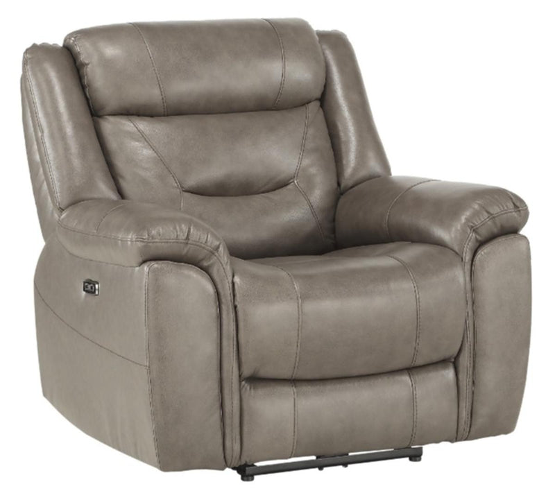 Danio Power Double Reclining Chair with Power Headrests in Brownish Gray 9528BRG-1PWH