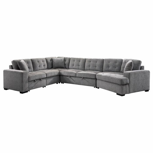 9401GRY42LRU - (4)4-Piece Sectional with Pull-out Bed and Pull-out Ottoman image