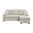 9816SN2LLRC - (2)2-Piece Sectional with Right Chaise, Pull-out Bed and Hidden Storage