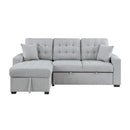9916GY2LCRL - (2)2-Piece Sectional with Pull-out Bed and Left Chaise with Hidden Storage
