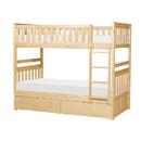 B2043-1T - (4) Twin/Twin Bunk Bed with Storage Boxes