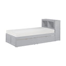 B2063BC-1T - (3) Twin Bookcase Bed with Storage Boxes