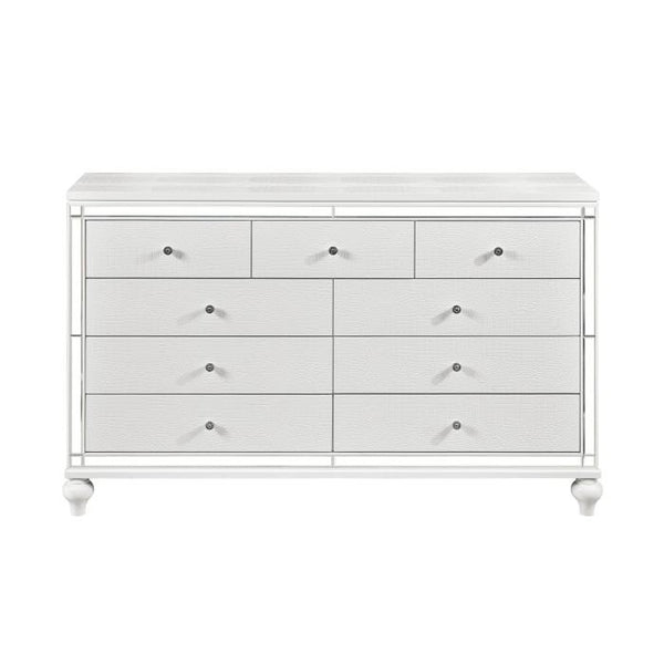 Alonza 9 Drawer Dresser in White 1845-5