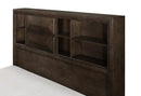 Chesky Queen Bookcase Bed with Footboard Storage in Warm Espresso 1753-1