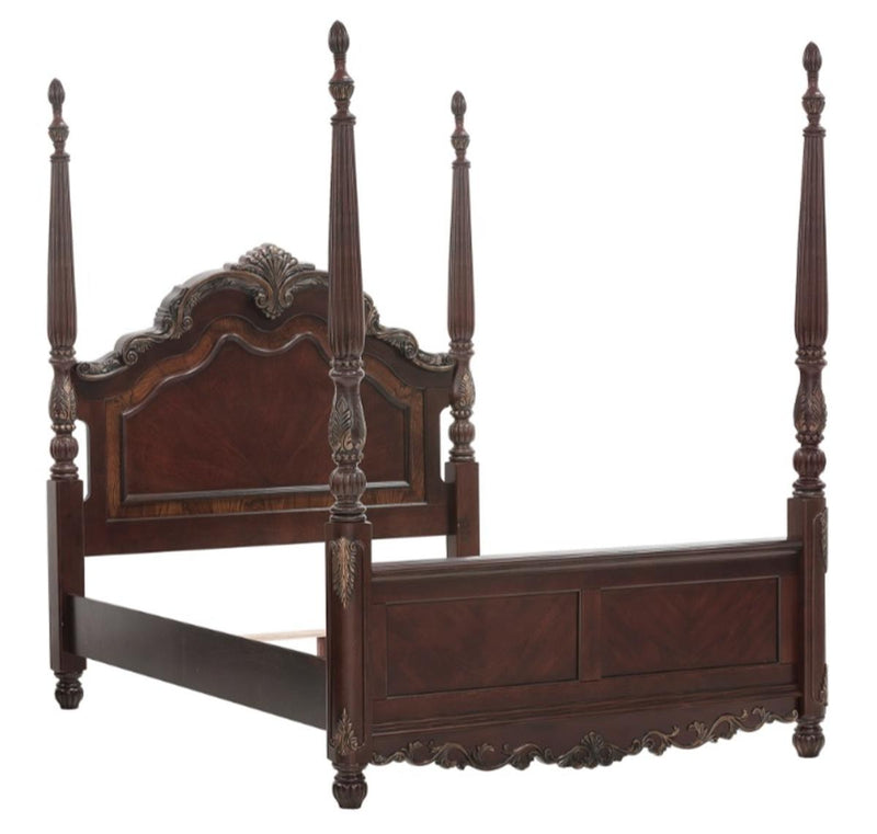 Deryn Park King Poster Bed in Cherry 2243K-1EK