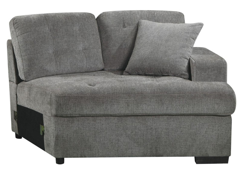 Logansport Right Side Cuddler with 1 Pillow in Gray 9401GRY-RU