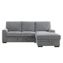 Morelia 2pc Sectional with Pull Out Bed and Right Chaise in Dark Gray 9468DG2RC2L