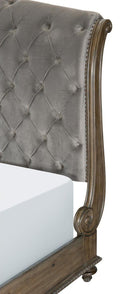 Rachelle Queen Sleigh Bed in Weathered Pecan 1693-1