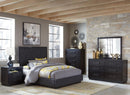Larchmont Queen Upholstered Platform Bed in Charcoal 5424-1