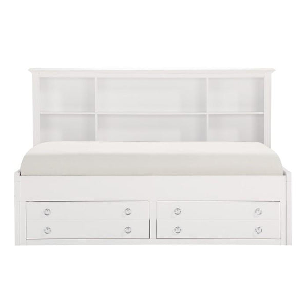 Meghan Twin Lounge Storage Bed in White 2058WHPRT-1
