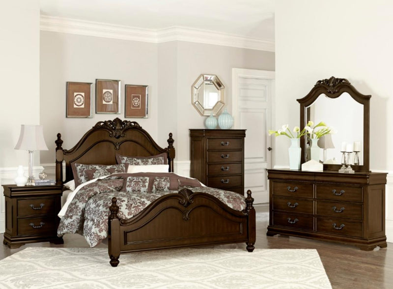 Mont Belvieu Queen Panel Bed in Dark Cherry 1869-1