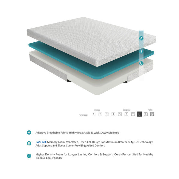 MT-G08Q - 8" Queen Gel-Infused Memory Foam Mattress