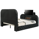 Queen Bed w/LED, Fireplace & TV Cabinet