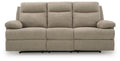 Side-Swipe Reclining Sofa with Drop Down Table