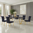 Horley 80" Dining Table, Gold Frame