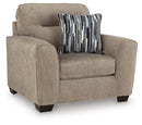Olten Living Room Set - Mocha 2-Piece: Oversized Chair/Oversized Accent Ottoman