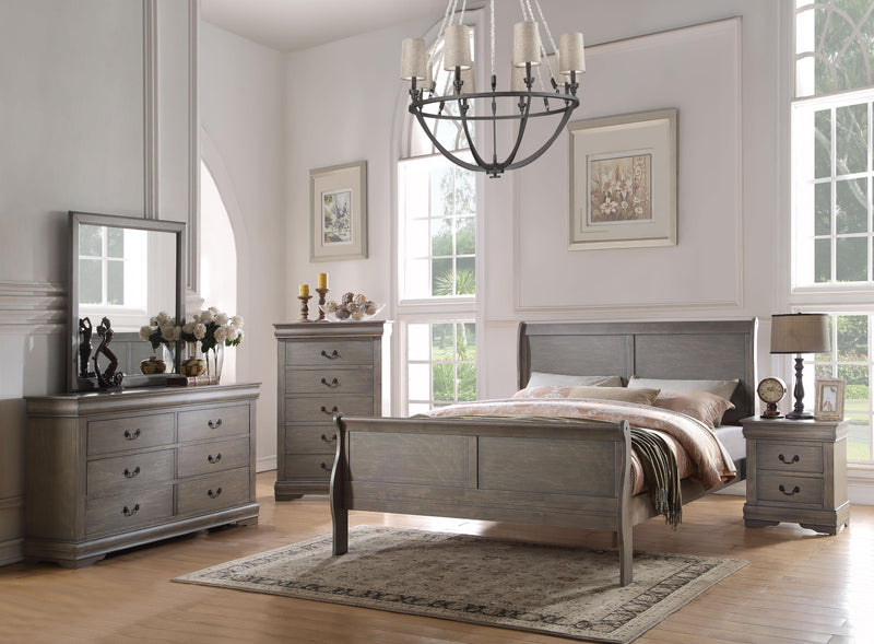 Louis Philippe Antique Gray Queen Bed image