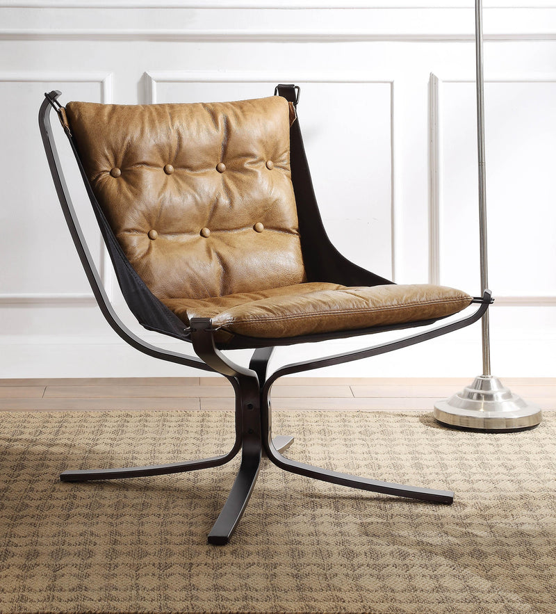 Carney Coffee Top Grain Leather Accent Chair image