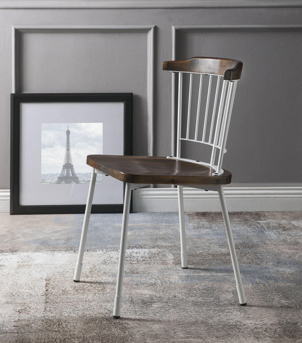 Orien White & Brown Oak Side Chair image