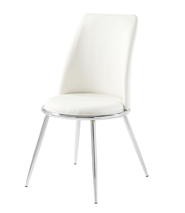 Weizor White PU & Chrome Side Chair image