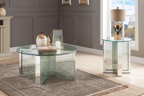 Nysa Mirrored & Faux Crystals Coffee Table image