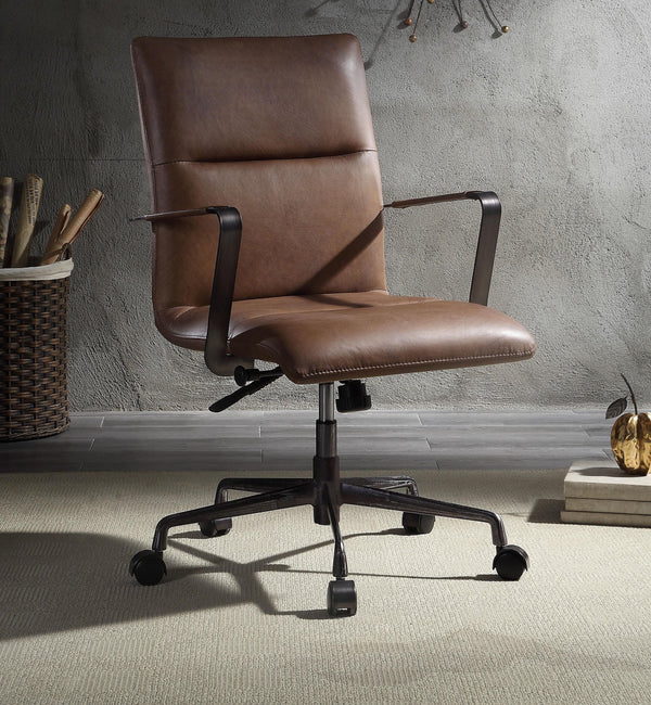 Indra Vintage Chocolate Top Grain Leather Office Chair image