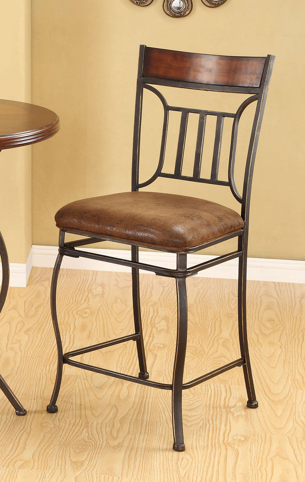Tavio Fabric & Black w/Gold Brush Counter Height Chair image
