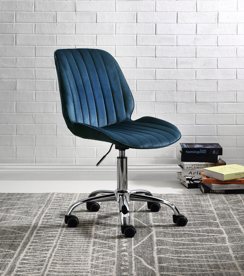 Muata Twilight Blue Velvet & Chrome Office Chair image