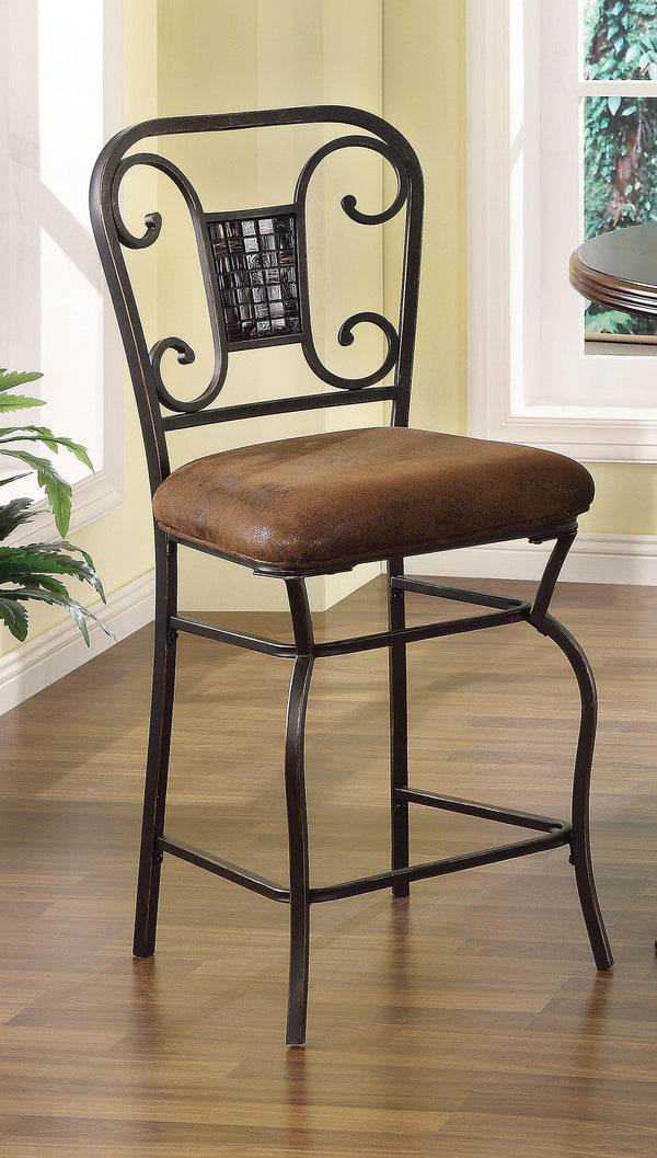 Tavio Fabric & Antique Bronze Counter Height Chair image