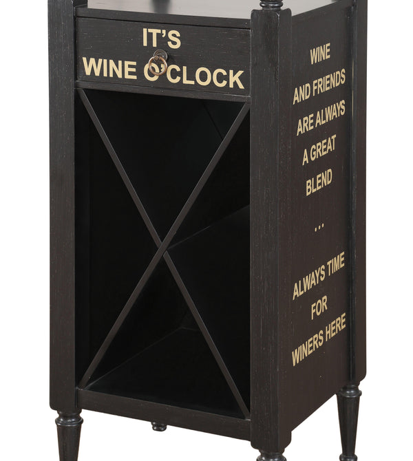 Anthony Antique Black Wine Cabinet image