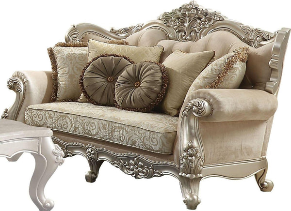 Acme Furniture Bently Loveseat with 5 Pillows in Champagne 50661 image