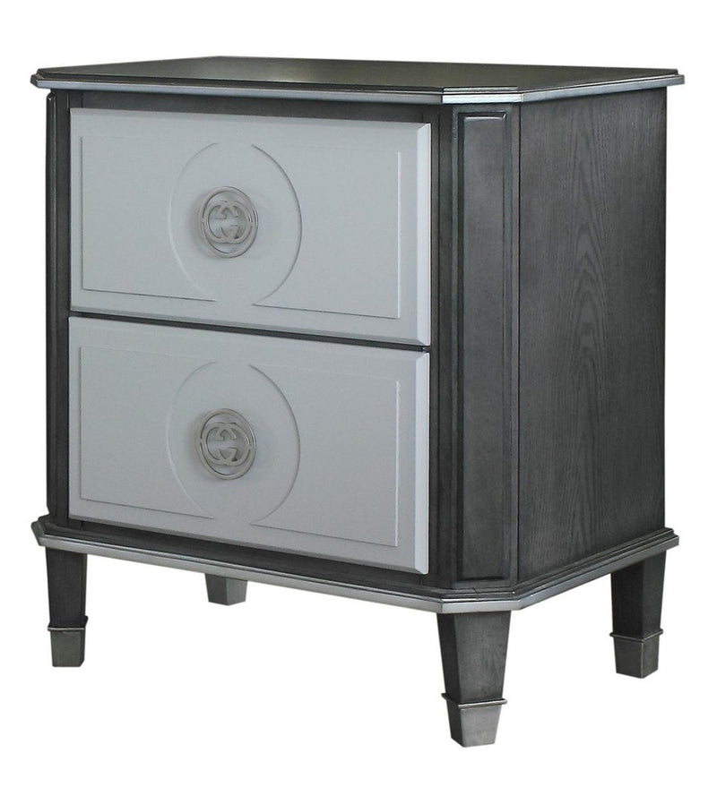 Acme Furniture House Beatrice 2 Drawer Nightstand in Light Gray 28813 image