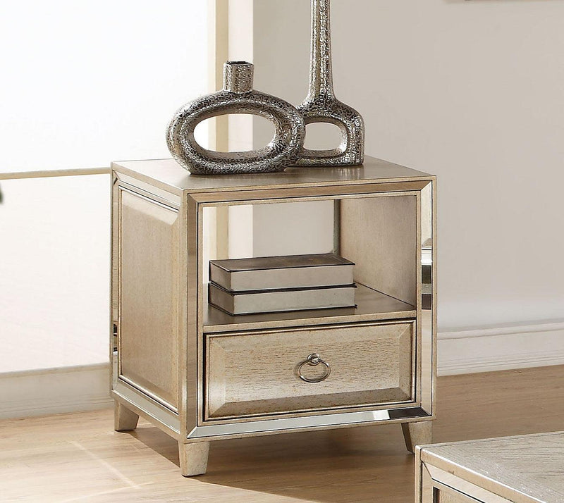 Acme Voeville End Table in Antique Gold 81202 image