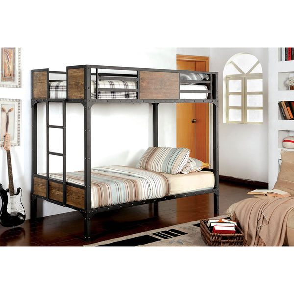 CLAPTON Black Twin/Twin Bunk Bed image