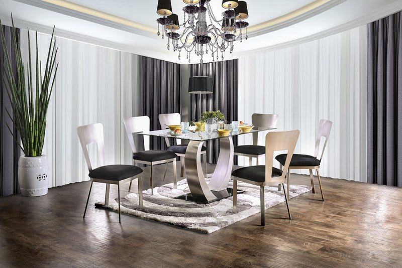 NOVA Silver/Black 7 Pc. Dining Table Set image