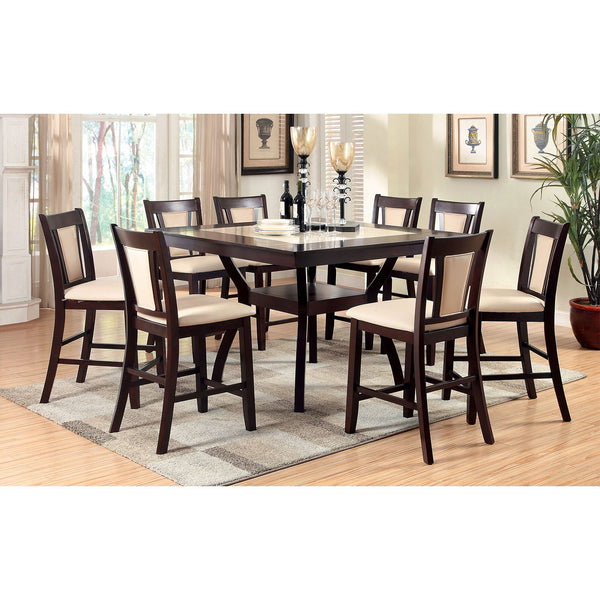 BRENT II Dark Cherry 9 Pc. Counter Ht.  Dining Table Set image