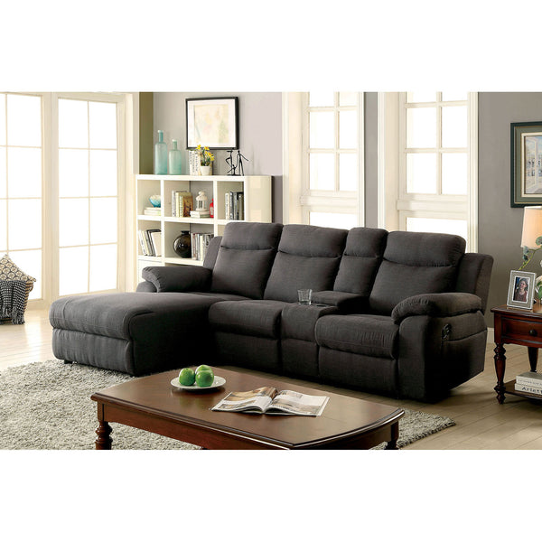 KAMRYN Gray Sectional w/ Console, Gray image
