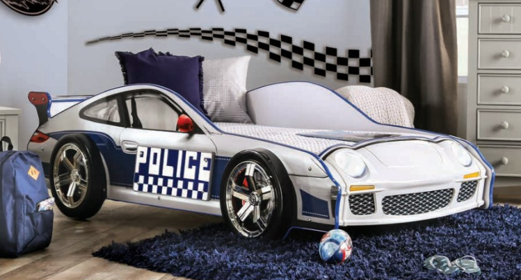 POLICE CAR Twin Bed, Blue image