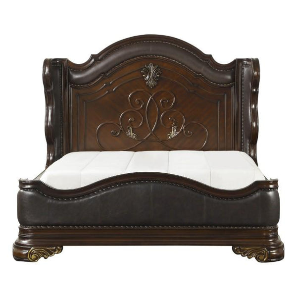 Homelegance Royal Highlands King Upholstered Panel Bed in Rich Cherry 1603K-1EK image