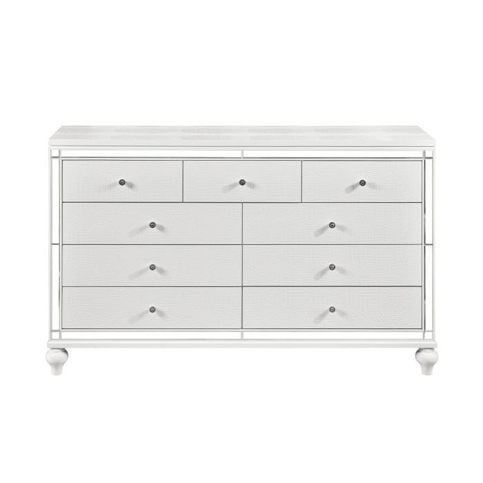 Homelegance Alonza 9 Drawer Dresser in White 1845-5 image