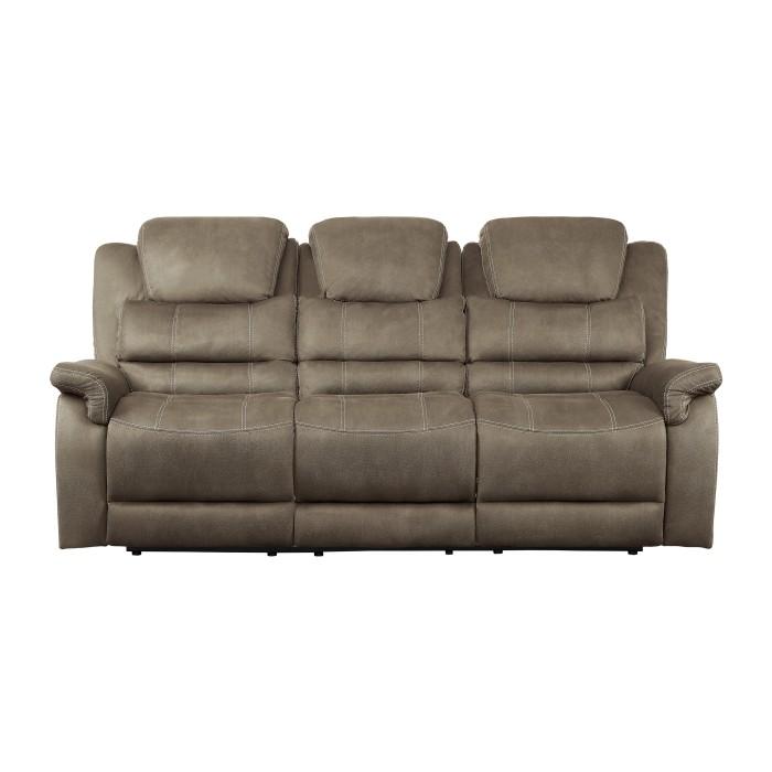 Homelegance Furniture Shola Double Reclining Sofa in Chocolate image