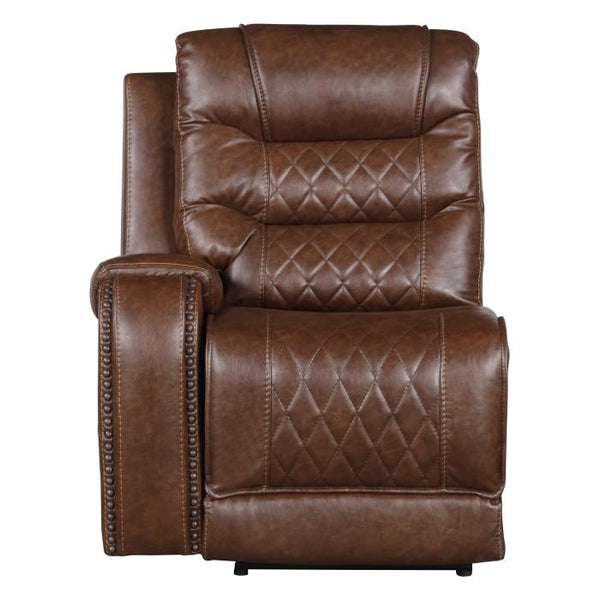 Homelegance Furniture Putnam Power Left Side Reclining Chair with USB Port in Brown 9405BR-LRPW image