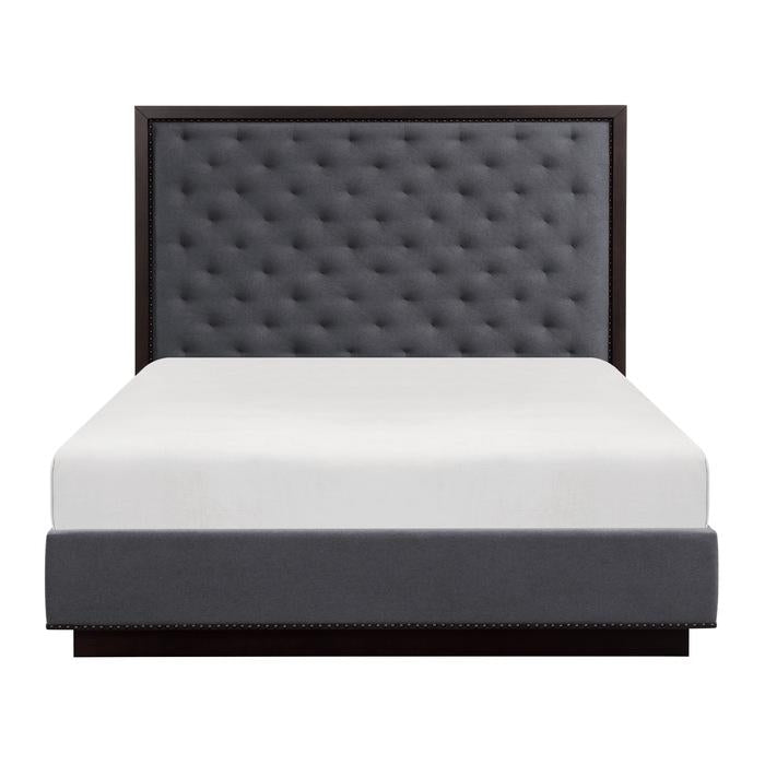Homelegance Larchmont Queen Upholstered Platform Bed in Charcoal 5424-1* image