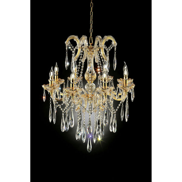 Christiana Gold 35"H Ceiling Lamp Gold, Hanging Crystal image